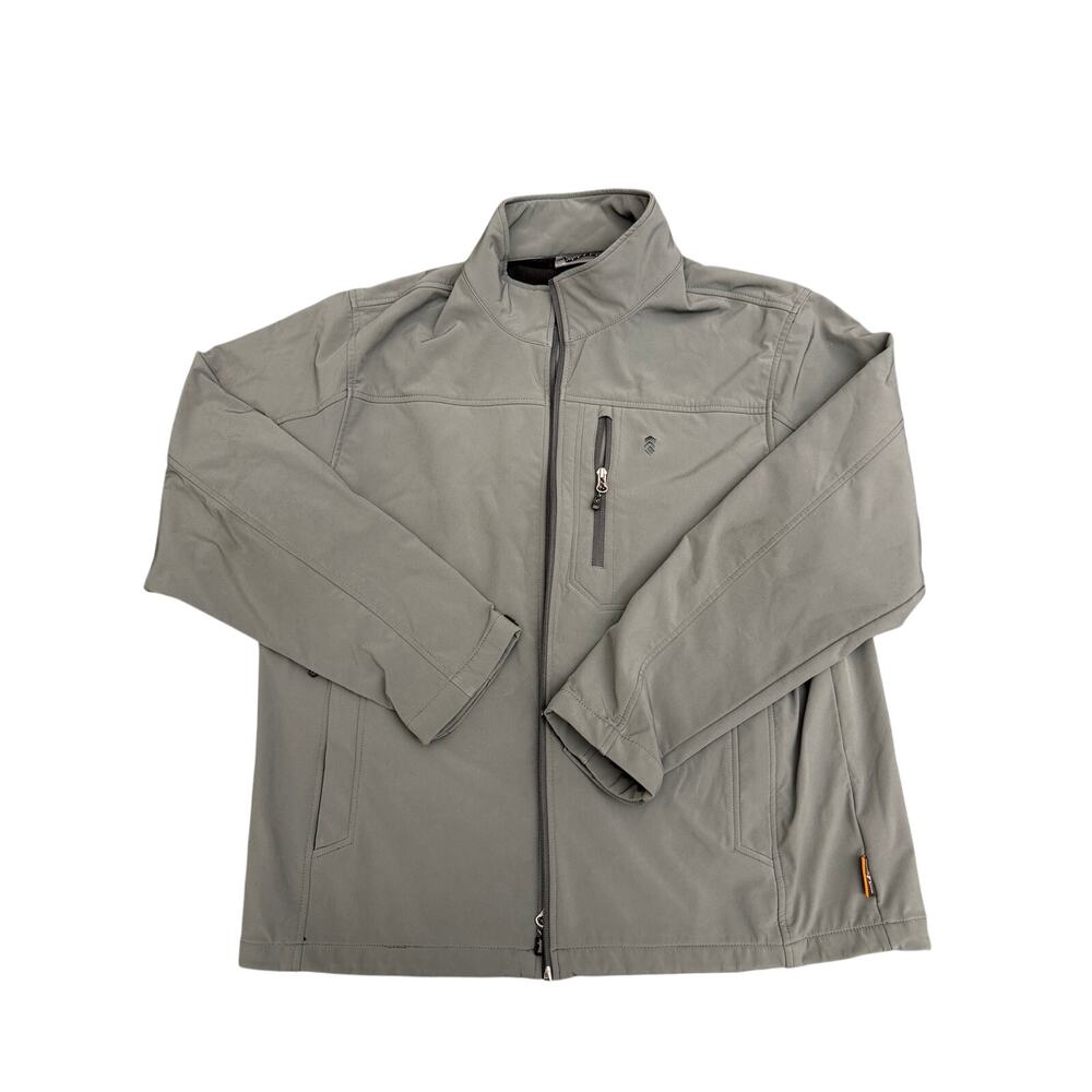 Free Country Men’s Softshell Jacket Mens XL Olive Gray Full Zip